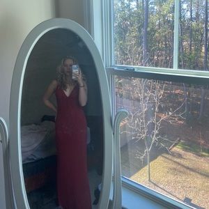 Dark red burgundy prom dress